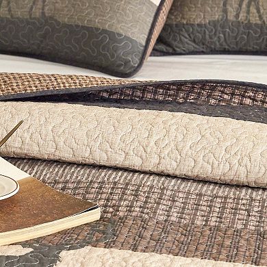Marcielo Rustic Lodge 3 Pcs Cotton Bear & Deer Forest Quilt Bedspread Set
