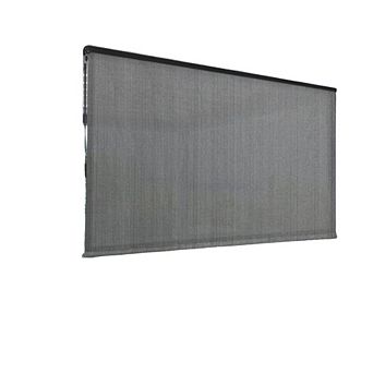 Cordless Outdoor Roller Shade 8×8 ft, 95% UV Block, Dark Grey