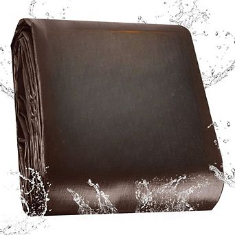 10×12 ft Heavy Duty 16-Mil Waterproof Tarp with Brass Grommets, UV/Tear Resistant