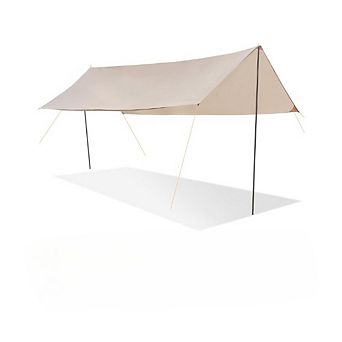 Camping Tarp with Poles 10×16.4 ft, Waterproof Awning for Picnic, Beach & Outdoor