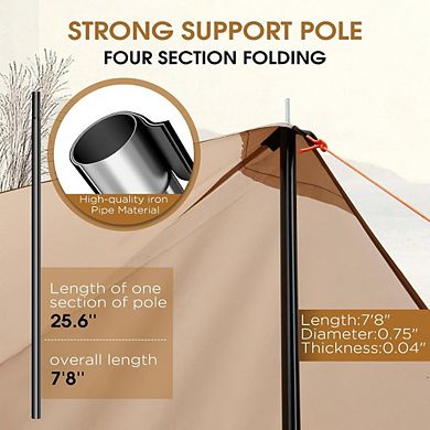Camping Tarp with Poles 10×16.4 ft, Waterproof Awning for Picnic, Beach & Outdoor