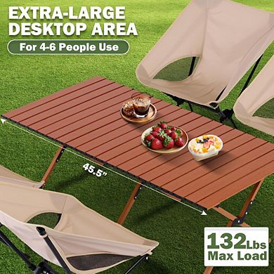 Lightweight Roll-Up Picnic Table with Carry Bag