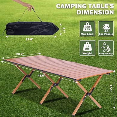 Lightweight Roll-Up Picnic Table with Carry Bag