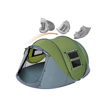 4 Person Pop Up Tent, Waterproof, 2 Doors, Instant Setup for Camping & Travel