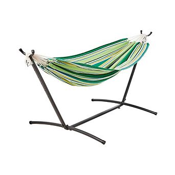 Double Hammock with 9 ft Steel Stand, 450 lb Capacity, Green