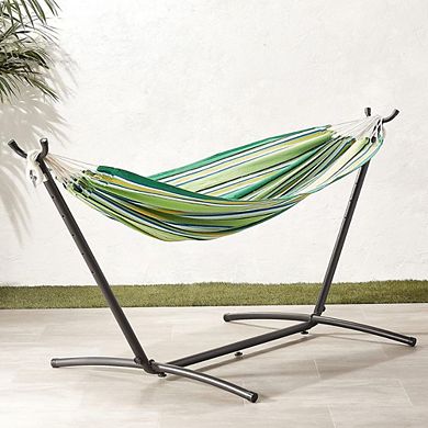 Double Hammock with 9 ft Steel Stand, 450 lb Capacity, Green