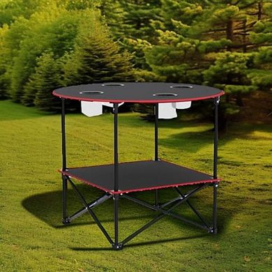 Lightweight Folding Picnic Table with 4 Cup Holders & Carry Bag