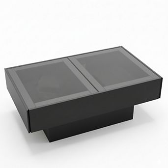 Homy Casa Coffee Table with Sliding Top and Hidden Storage, Extendable Center Table