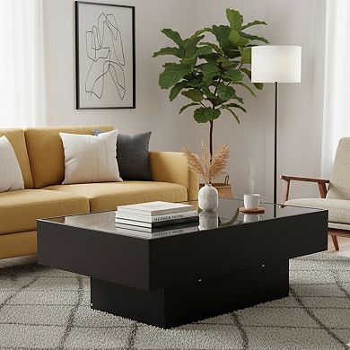 Homy Casa Coffee Table with Sliding Top and Hidden Storage, Extendable Center Table