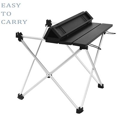 Small Aluminum Folding Beach Table with Carry Bag