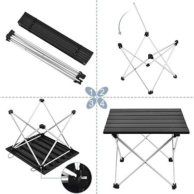Small Aluminum Folding Beach Table with Carry Bag
