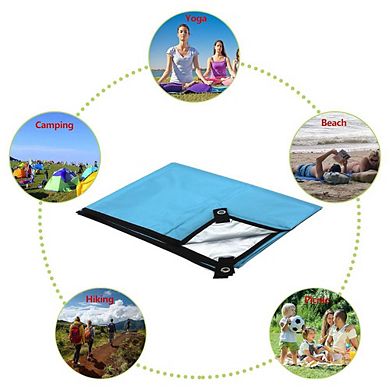 Waterproof Tarp Footprint 118×118 in, UV/Rain Protection, Sky Blue