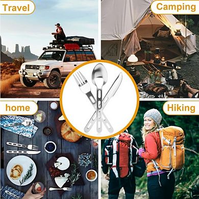 3-Piece Stainless Steel Travel Cutlery Set for Camping