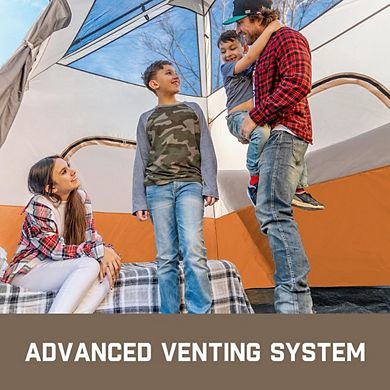 Instant Cabin Tent, 4 Person, 60s Setup, Rainfly, Windproof, with Carry Bag