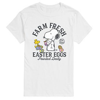 Big & Tall Peanuts Farm Fresh Easter Eggs Painted Daily Graphic Tee