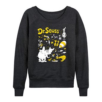 Women's Dr. Seuss Characters Grid French Terry Long Sleeve Tee