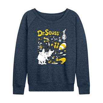 Women's Dr. Seuss Characters Grid French Terry Long Sleeve Tee