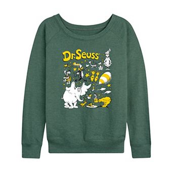 Women's Dr. Seuss Characters Grid French Terry Long Sleeve Tee