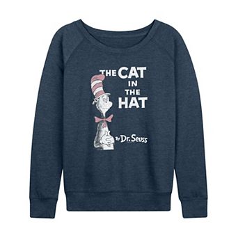 Women's Dr. Seuss The Cat In The Hat Distressed French Terry Long Sleeve Tee