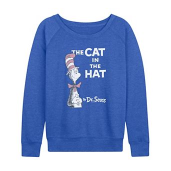 Women's Dr. Seuss The Cat In The Hat Distressed French Terry Long Sleeve Tee