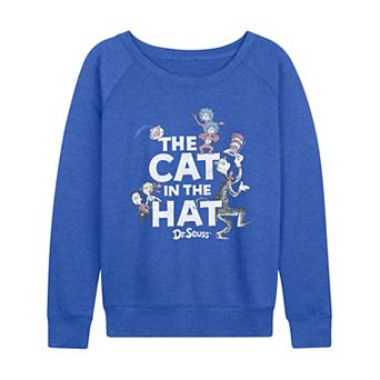 Women's Dr. Seuss The Cat In The Hat Distressed French Terry Long Sleeve Tee