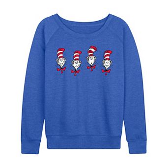 Women's Dr. Seuss The Cat In The Hat Expressions French Terry Long Sleeve Tee