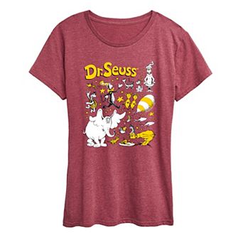 Women's Dr. Seuss Characters Grid Graphic Tee