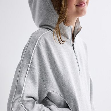 Girls 7-16 FLX Lightweight Solace Contrast Trim Quarter Pullover