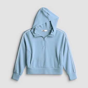 Girls 7-16 FLX Lightweight Solace Contrast Trim Quarter Pullover