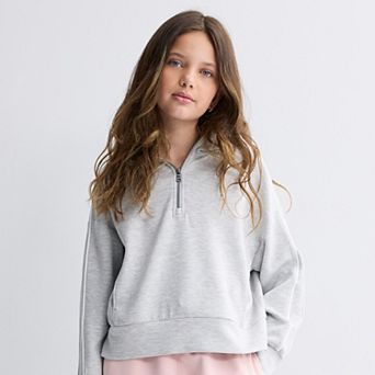 Girls 7-16 FLX Lightweight Solace Contrast Trim Quarter Pullover