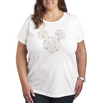 Plus Size Disney's Mickey Mouse Spring Florals Graphic Tee