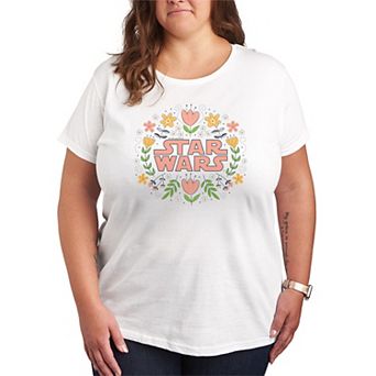 Plus Size Star Wars Spring Florals Logo Graphic Tee