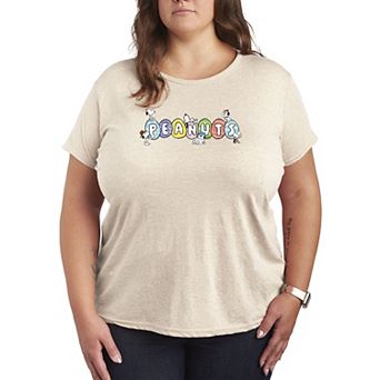 Plus Size Peanuts Easter Eggs Logo Graphic Tee