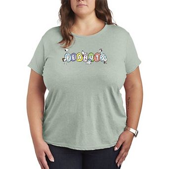 Plus Size Peanuts Easter Eggs Logo Graphic Tee