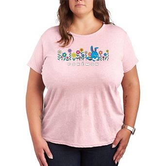 Plus Size Pokémon Spring Flowers Azumarill Graphic Tee