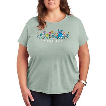 Plus Size Pokémon Spring Flowers Azumarill Graphic Tee
