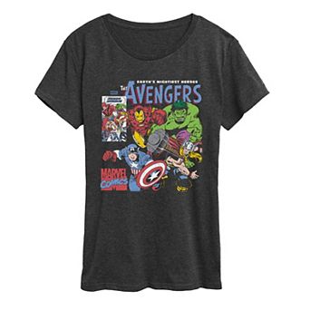 Women's Marvel The Avengers Comic Panel Distressed Graphic Tee