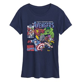 Women's Marvel The Avengers Comic Panel Distressed Graphic Tee