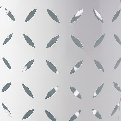 12" Accent Side Table, Cylindrical Design End Table for Living Room, Family Room, White