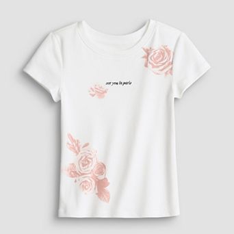 Girls 7-20 SO® Short Sleeve Graphic Baby Tee in Regular & Plus Size