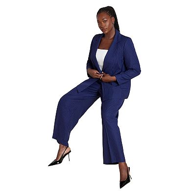 ELOQUII Women's Plus Size Pinstripe Trouser