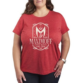 Plus Size Marvel Scarlet Witch Maximoff Chaos Magic Distressed Graphic Tee