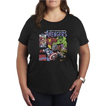 Plus Size Marvel The Avengers Comic Panel Distressed Graphic Tee