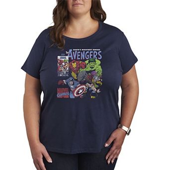 Plus Size Marvel The Avengers Comic Panel Distressed Graphic Tee