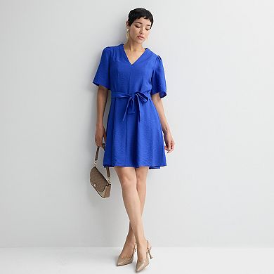 Women's Nine West Flutter Sleeve Fit & Flare Dress