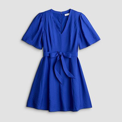 Women's Nine West Flutter Sleeve Fit & Flare Dress