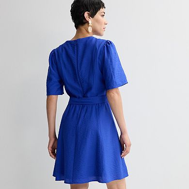 Women's Nine West Flutter Sleeve Fit & Flare Dress