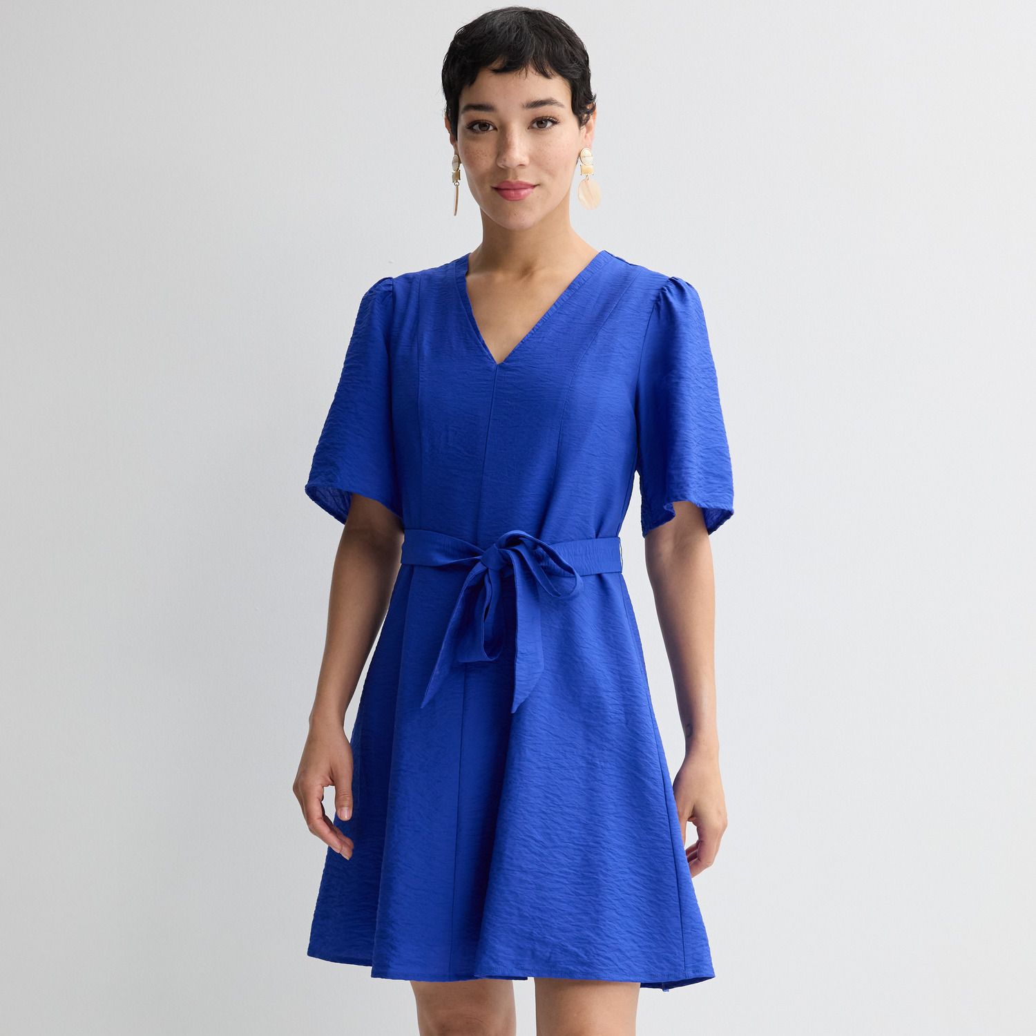 Женские платья Nine West Flutter Sleeve Fit & Flare Dress