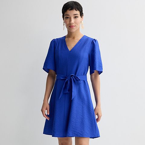 Женские платья Nine West Women's Nine West Flutter Sleeve Fit & Flare Dress