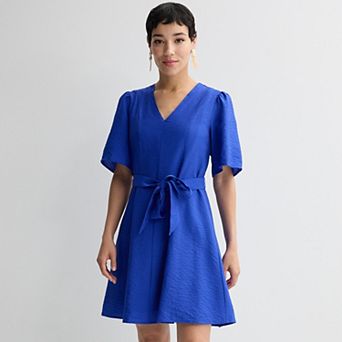 Women's Nine West Flutter Sleeve Fit & Flare Dress